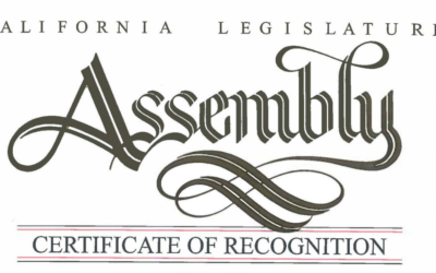 California Legislature Assembly Certificate of Recogniton
